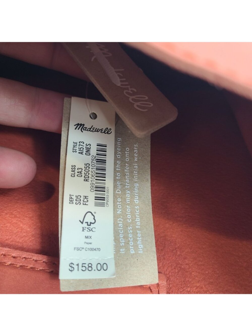 NEW Madewell Small Leather Crossbody Bag In Burnt Orange Brass Hardware - Picture 2 of 9